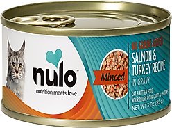 Nulo Minced Salmon & Turkey in Gravy Grain-Free Canned Cat & Kitten Food, 3-oz, case of 24