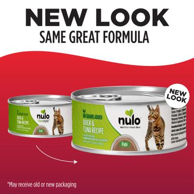 Show full view: Nulo Grain-Free Duck & Tuna Recipe Pate Wet Canned Food for Cats & Kittens, 5.5-oz, case of 24 slide 8 of 12