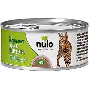 Nulo Grain-Free Duck & Tuna Recipe Pate Wet Canned Food for Cats & Kittens, 5.5-oz, case of 24