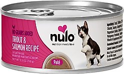 Nulo Grain-Free Trout & Salmon Recipe Pate Wet Canned Food for Cats & Kittens, 5.5-oz, case of 24