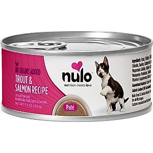 Nulo Grain-Free Trout & Salmon Recipe Pate Wet Canned Food for Cats & Kittens, 5.5-oz, case of 24