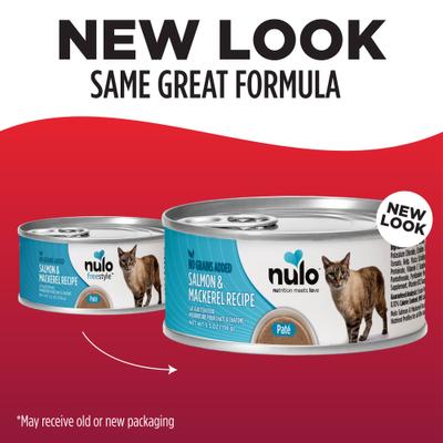 Show full view: Nulo Grain-Free Salmon & Mackerel Recipe Pate Wet Canned Food for Cats & Kittens, 5.5-oz, case of 24 slide 7 of 11