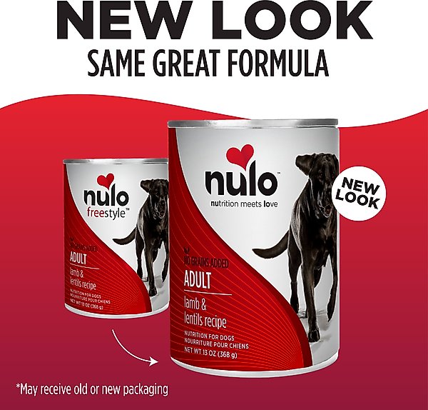 Show full view: Nulo Adult Grain-Free Lamb & Lentils Recipe Wet Pate Canned Dog Food, 13-oz, case of 12 slide 8 of 13