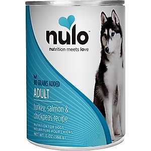 Nulo Adult Grain-Free Salmon & Chickpeas Recipe Wet Pate Canned Dog Food, 13 Ounce Cans, 12-Count, 13-oz, case of 12
