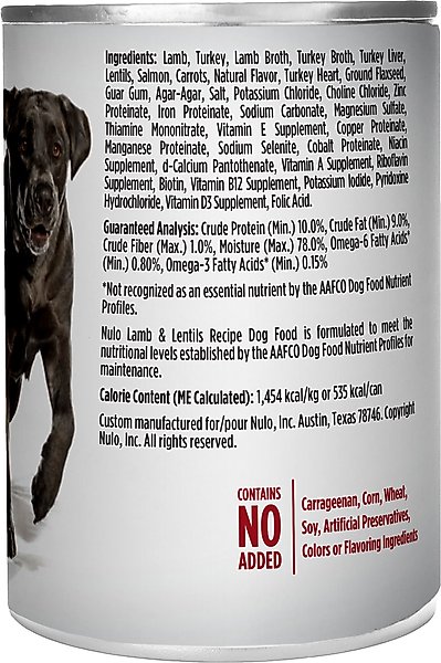 Show full view: Nulo Adult Grain-Free Lamb & Lentils Recipe Wet Pate Canned Dog Food, 13-oz, case of 12 slide 3 of 13