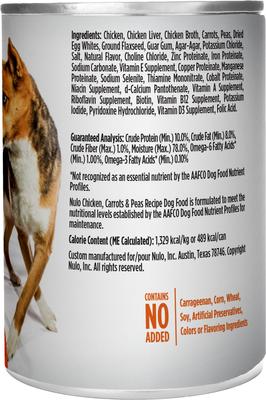 Show full view: Nulo Adult Grain-Free Chicken, Carrots, & Peas Recipe Wet Pate Canned Dog Food, 13-oz, case of 12 slide 3 of 12