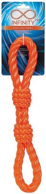 Show full view: Infinity TPR Double Fist Tug Dog Chew Toy, Orange slide 3 of 5
