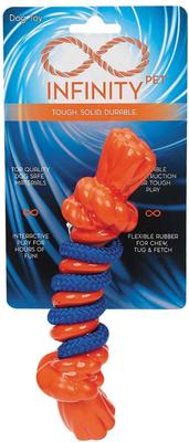 Show full view: Infinity TPR/Rope Bone Sm Dog Tug Toy, Orange slide 2 of 2