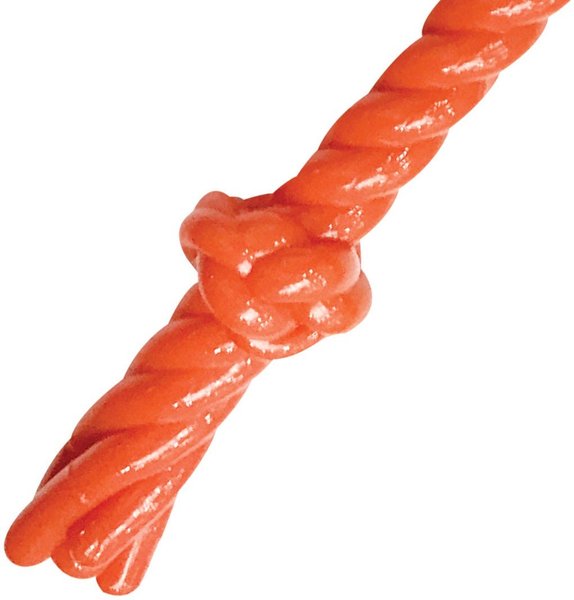 Show full view: Infinity TPR 3-Knot TPR Rope Dog Tug Toy, Orange slide 3 of 3