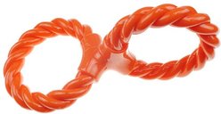 Infinity TPR/Rope Double Ring Twist Tug Dog Tug Toy, Orange