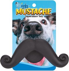 Griggles Mustache Squeaker Plush Dog Toy