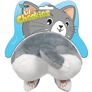 Griggles Lil' Cheekies Cat Squeaky Plush Dog Toy
