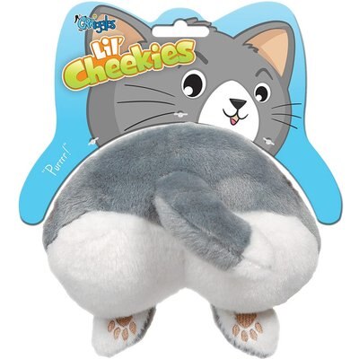 Griggles Griggles Lil' Cheekies Cat Squeaky Plush Dog Toy