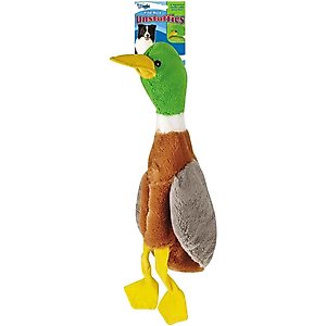 Griggles Wild Bird Unstuffies Duck Squeaky Plush Dog Toy, Large