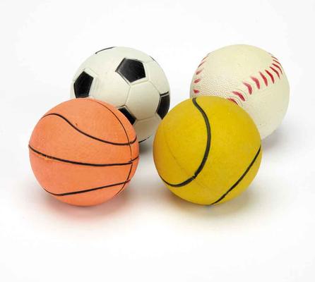 Show full view: Digger's Rubber Sports Themed Dog Ball Toy, 4 count slide 2 of 6