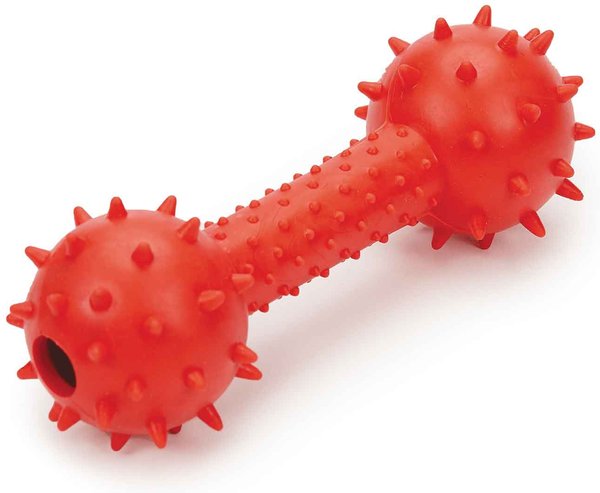 Digger's Spiked TPR Dumbbell with Bell Dog Chew Toy