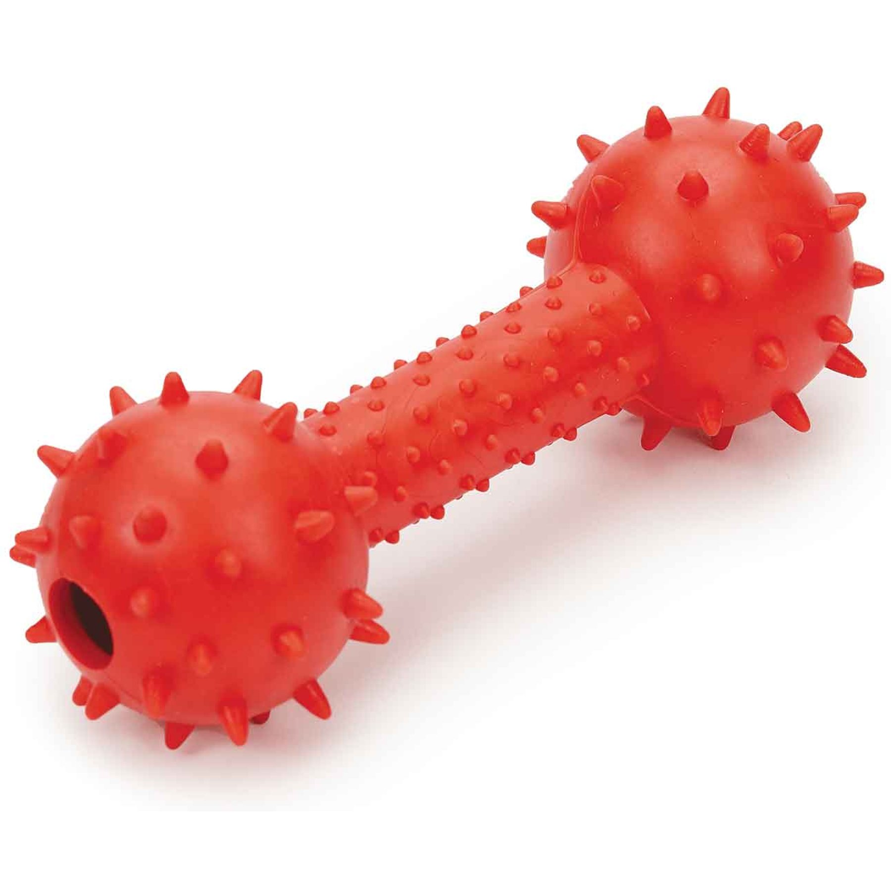 Digger's Spiked TPR Dumbbell with Bell Dog Chew Toy