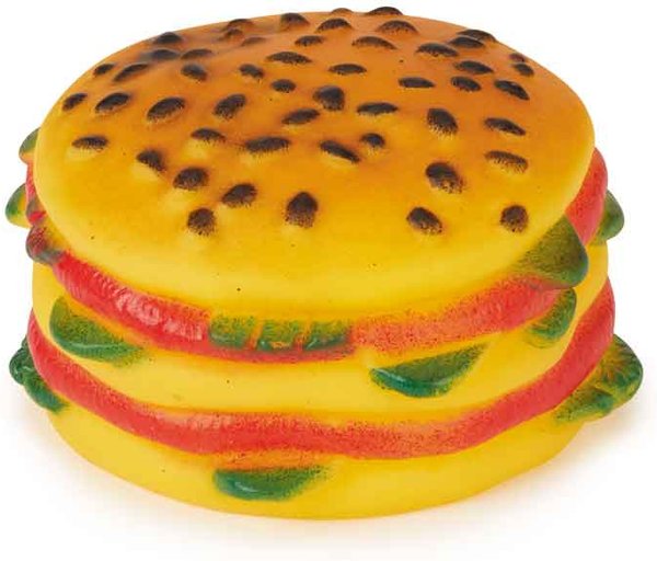 Digger's Vinyl Hamburger Squeaky Dog Toy