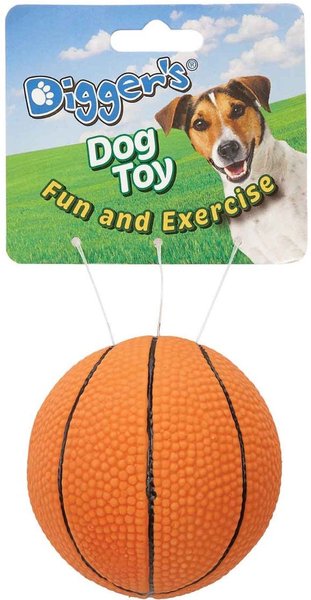 Show full view: Digger's Latex Basketball Squeaky Dog Ball Toy slide 1 of 3