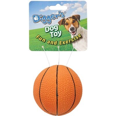 Digger's Digger's Latex Basketball Squeaky Dog Ball Toy
