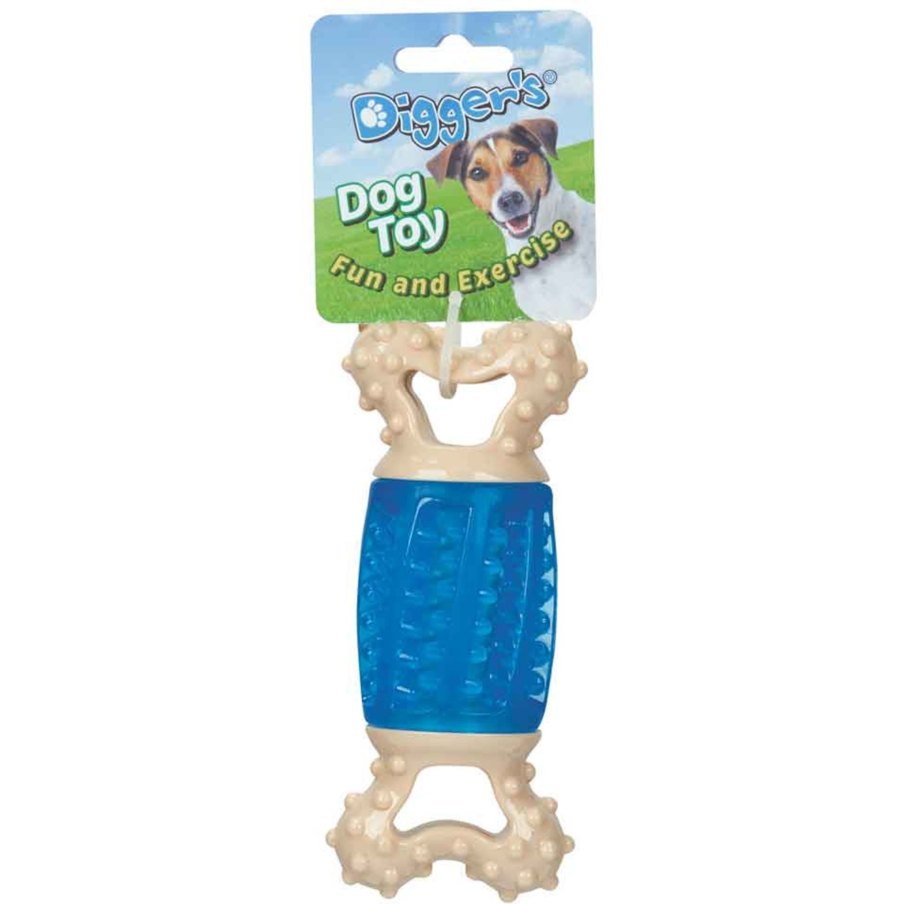 Digger's Giggle Bone Dog Chew Toy, Blue