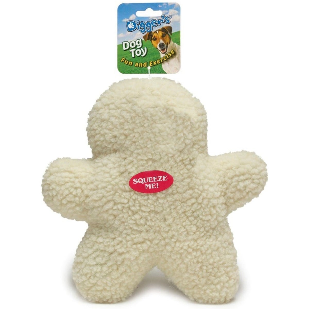 Digger's Ginger Man-Woolly Squeaky Plush Dog Toy