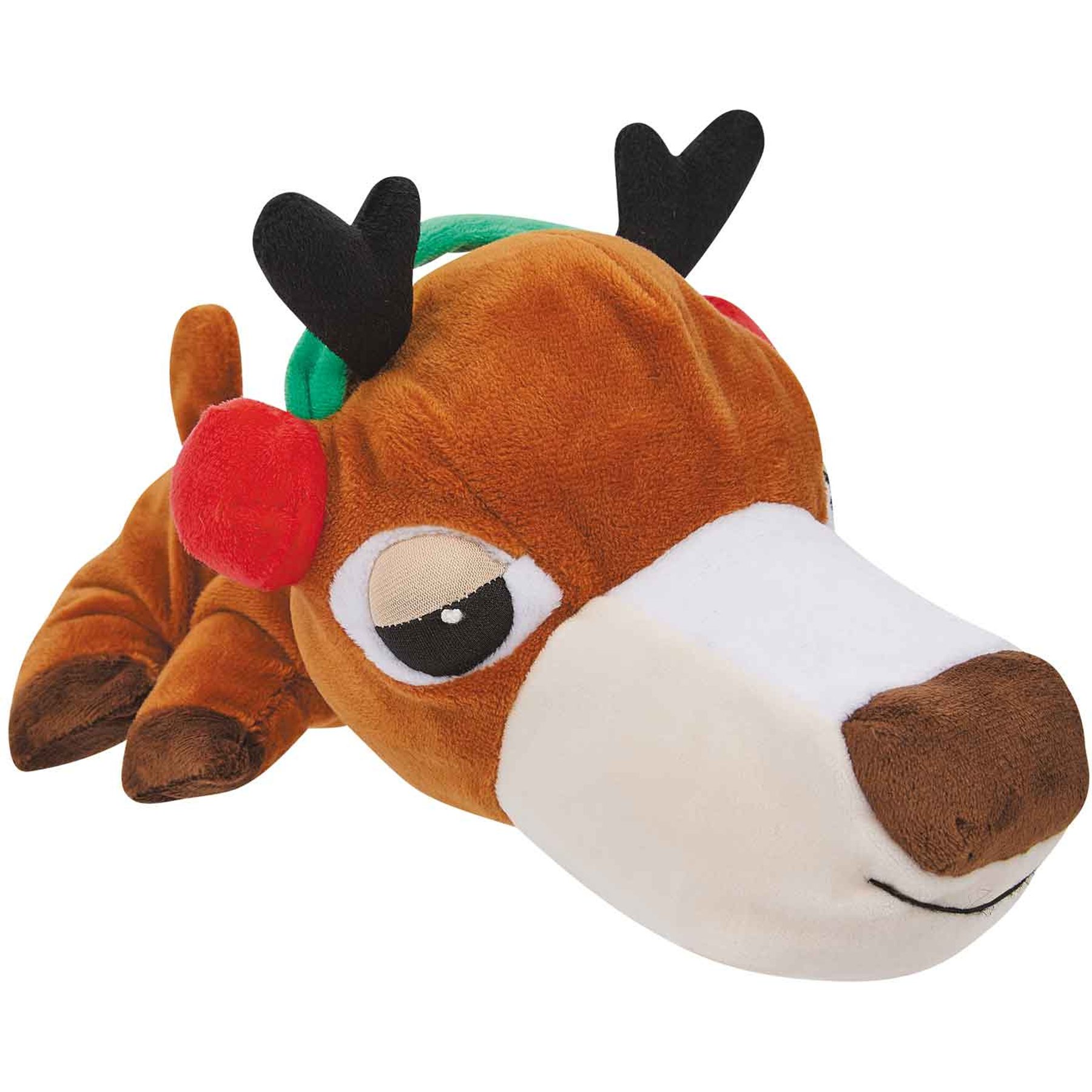 Digger's Christmas FatHedz Holiday Reindeer Squeaky Dog Chew Toy