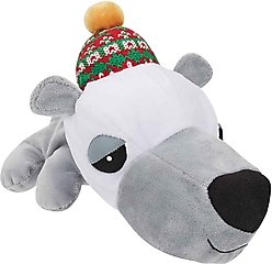 Digger's Christmas FatHedz Holiday Polar Bear Squeaky Dog Chew Toy