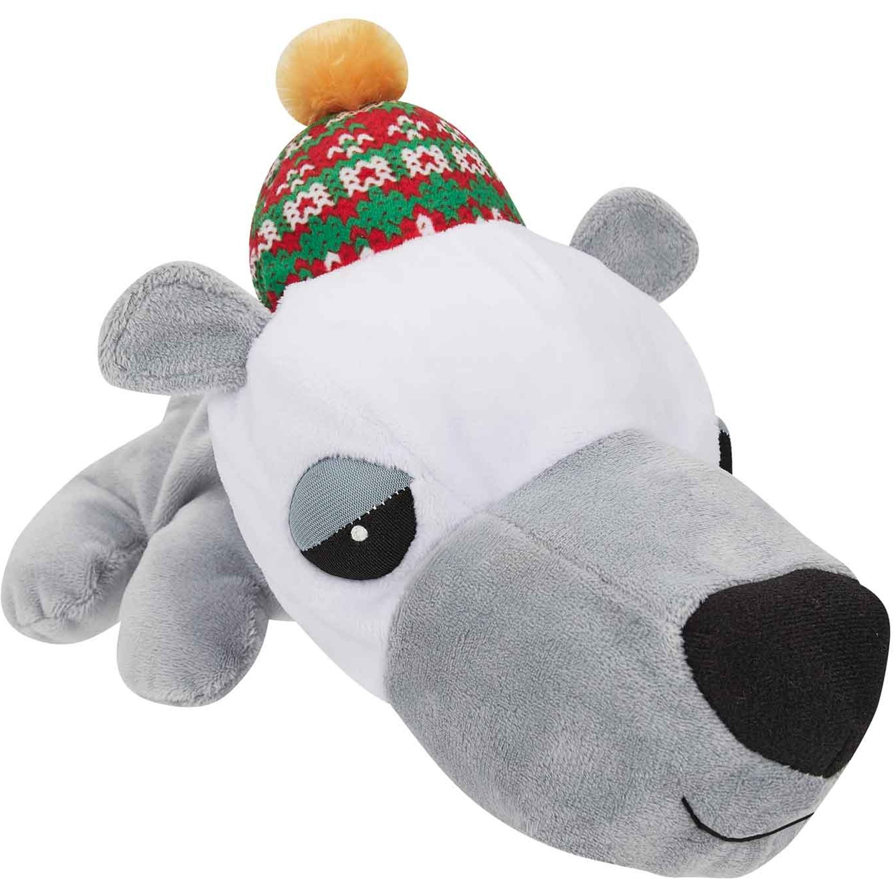 Digger's Christmas FatHedz Holiday Polar Bear Squeaky Dog Chew Toy