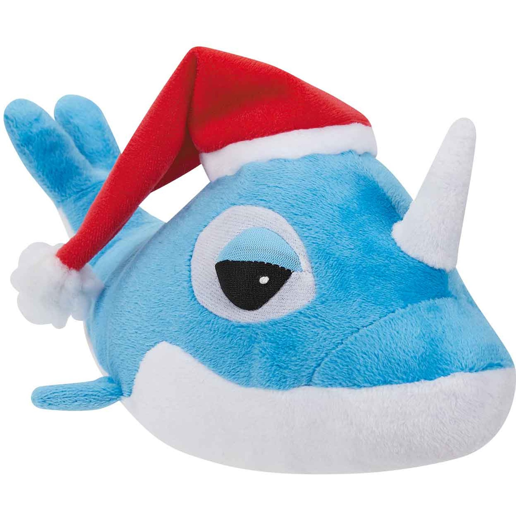 Digger's Christmas FatHedz Holiday Narwhal Squeaky Dog Chew Toy
