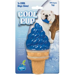 Cool Pup Toy Ice Cream Cone Dog Chew Toy, Blue, Large