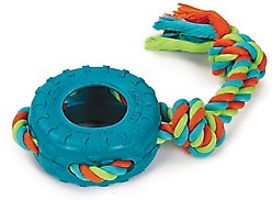 Chomper TPR Figure 8 with Rope Dog Tug Toy, Orange slide 2 of 3