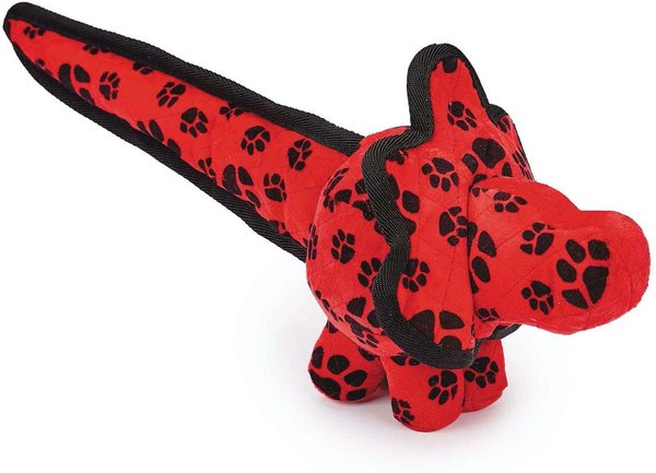Chomper Gladiator Tuff Dino Dog Chew Toy, Red