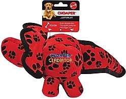 Chomper Gladiator Tuff Dino Dog Chew Toy, Red
