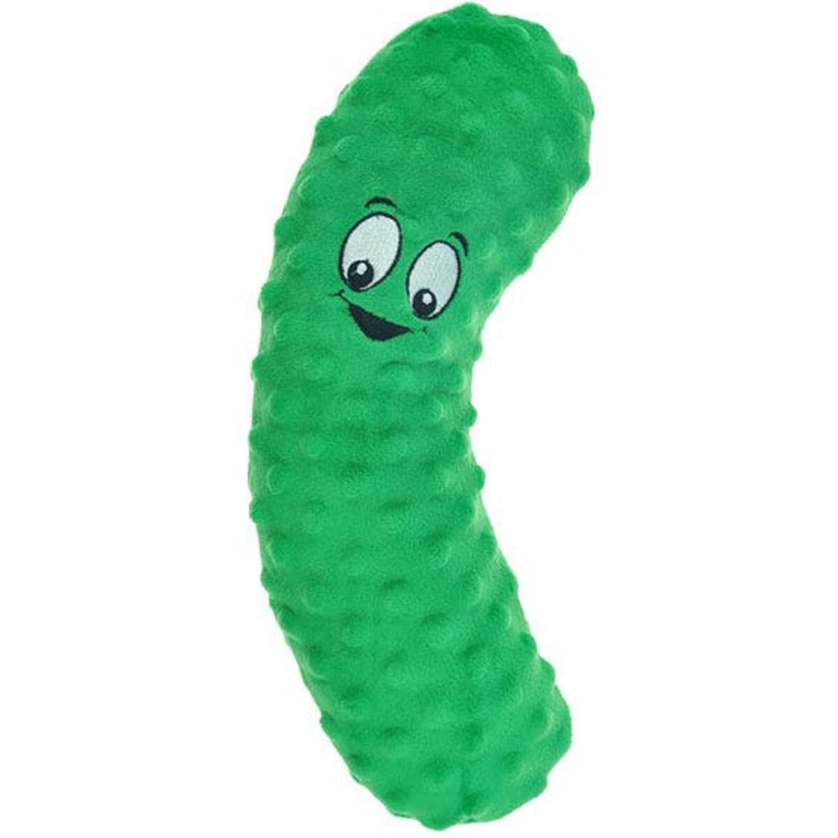 Chomper Food Junkeez Plush Pickle Squeaky Dog Chew Toy, Small