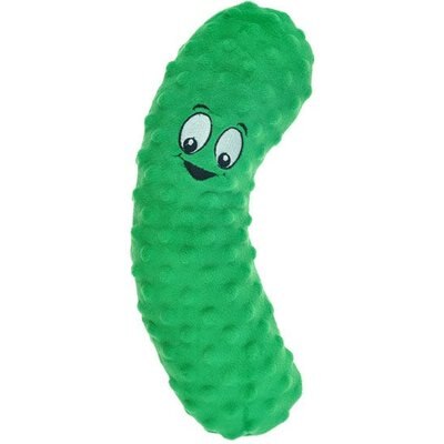 Chomper Chomper Food Junkeez Plush Pickle Squeaky Dog Chew Toy, Small