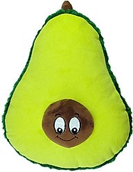 Chomper Food Junkeez Plush Avocado Squeaky Dog Chew Toy, Small