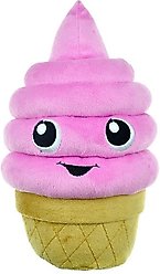 Chomper Food Junkeez Plush IceCream Cone Squeaky Dog Chew Toy