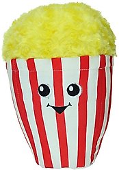 Chomper Food Junkeez Plush Popcorn Squeaky Dog Chew Toy