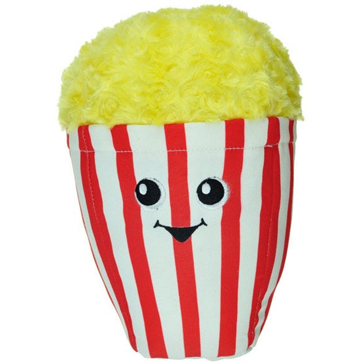 Chomper Food Junkeez Plush Popcorn Squeaky Dog Chew Toy
