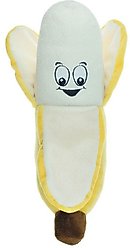 Chomper Food Junkeez Plush Banana Squeaky Dog Chew Toy, Small