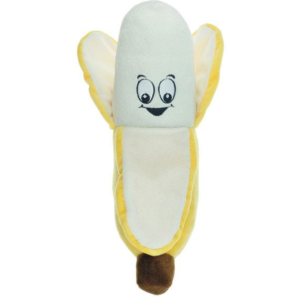 Chomper Food Junkeez Plush Banana Squeaky Dog Chew Toy, Small