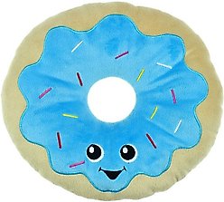 Chomper Food Junkeez Plush Donut Squeaky Dog Chew Toy