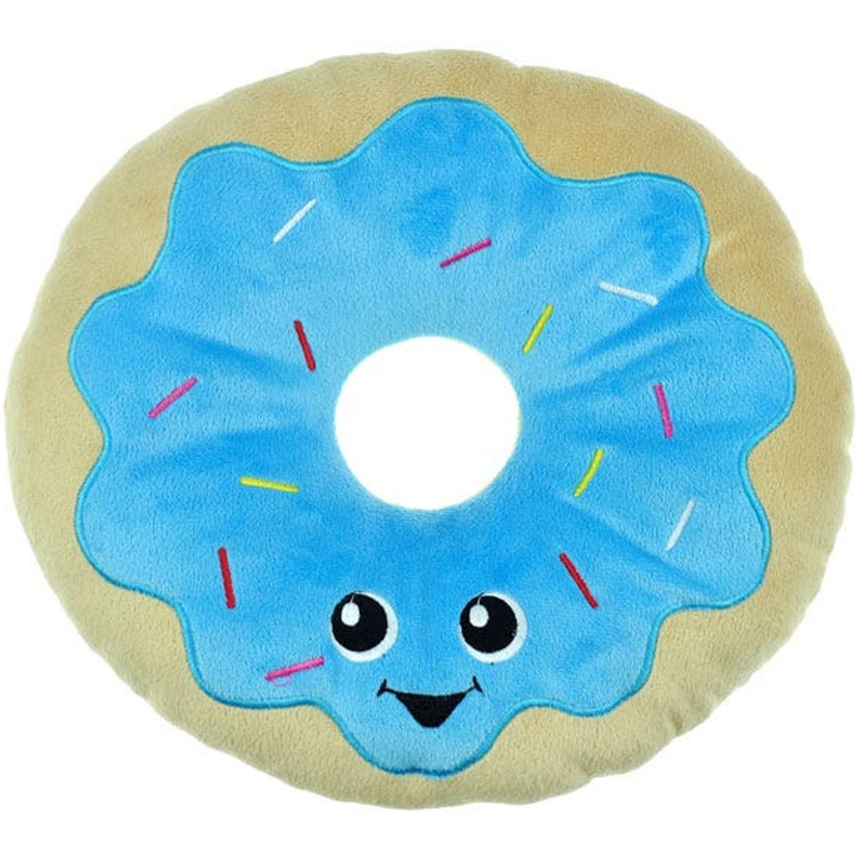 Chomper Food Junkeez Plush Donut Squeaky Dog Chew Toy
