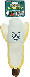 Chomper Food Junkeez Plush Banana Squeaky Dog Chew Toy, Large