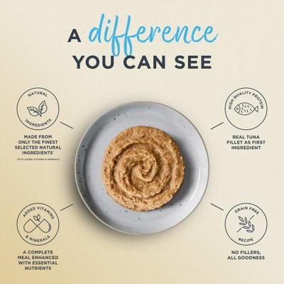 Show full view: Reveal Entrees Tuna Fillet with Mackerel in Broth Pate Recipe Grain-Free Wet Cat Food, 2.47-oz can, case of 5 slide 5 of 10