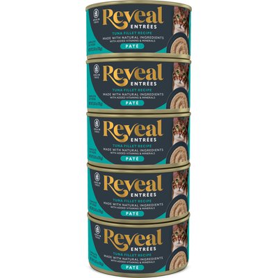 Reveal Reveal Entrees Tuna Fillet in Broth Pate Recipe Grain-Free Wet Cat Food, 2.47-oz can, case of 5
