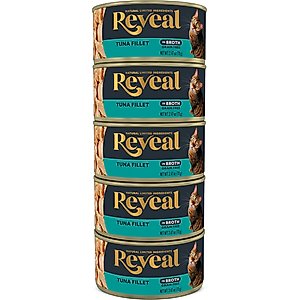 Reveal Natural Limited Ingredient Tuna Fillet in Broth Grain-Free Wet Cat Food, 2.47-oz can, case of 5