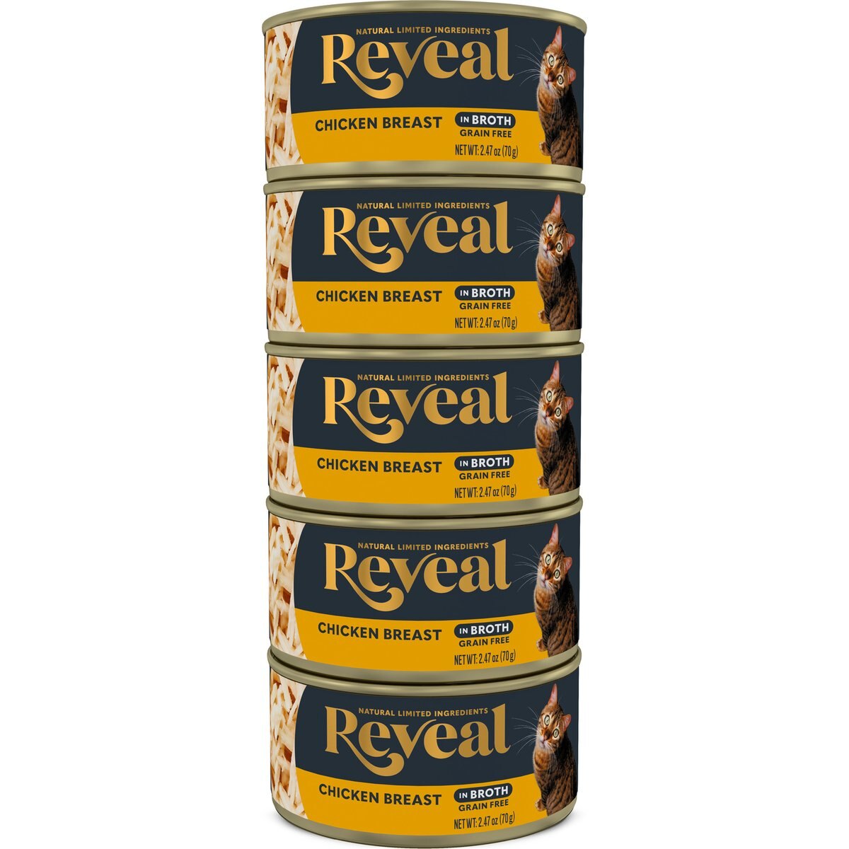 Reveal Natural Limited Ingredient Chicken Breast in Broth Grain-Free Wet Cat Food, 2.47-oz can, case of 5