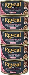 Reveal Entrees Tuna Fillet with Salmon in Broth Pate Recipe Grain-Free Wet Cat Food, 2.47-oz can, case of 5